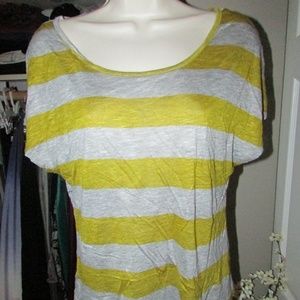 FULL TILT GRAY YELLOW STRIPED T-SHIRT NEW SIZE S